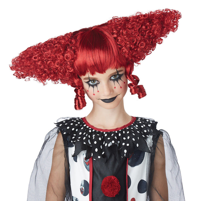 Perruque clown terreur rouge