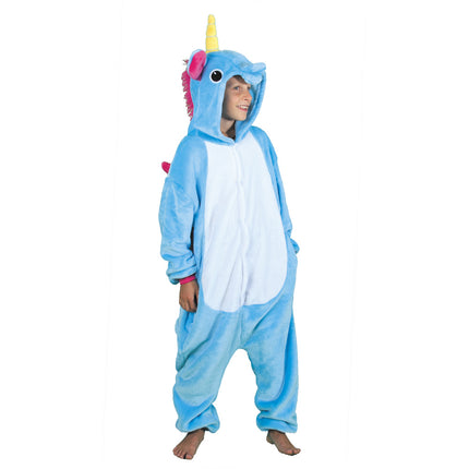 COSTUME KIGURUMI LICORNE BLEUE ENFANT T 7/9 ANS