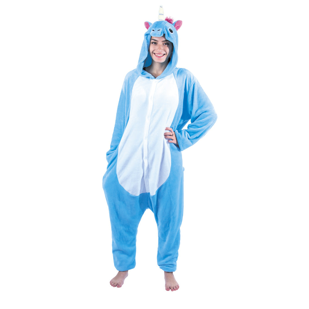 COSTUME KIGURUMI LICORNE BLEUE ADULTE