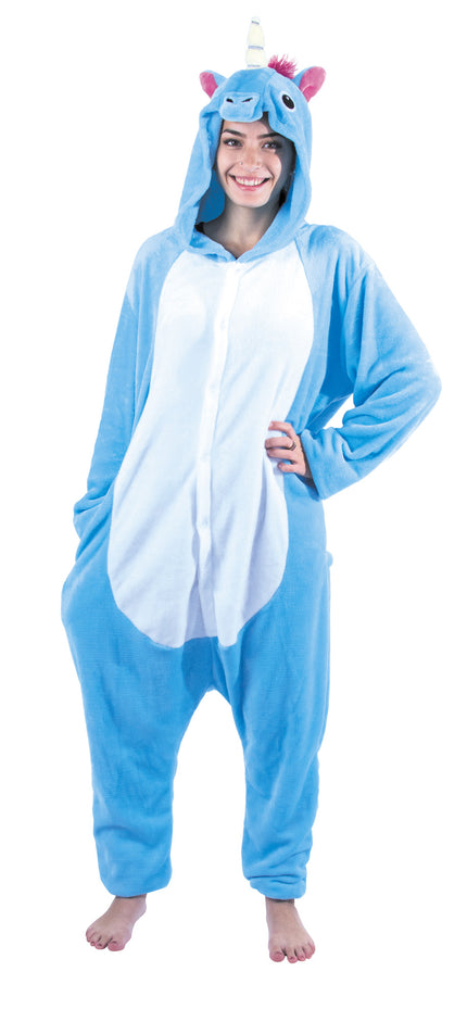 COSTUME KIGURUMI LICORNE BLEUE ADULTE