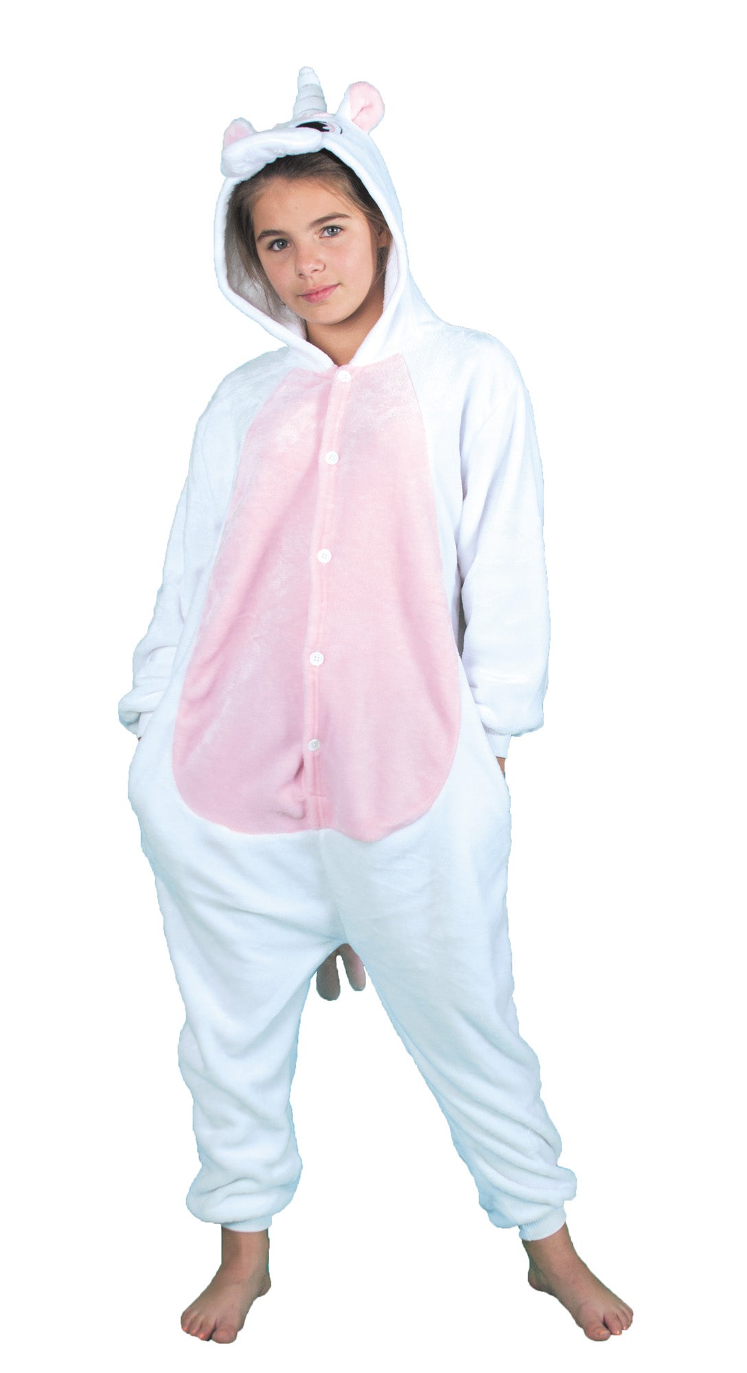 COSTUME KIGURUMI LICORNE ROSE ET BLANCHE ENFANT T 11/14 ANS