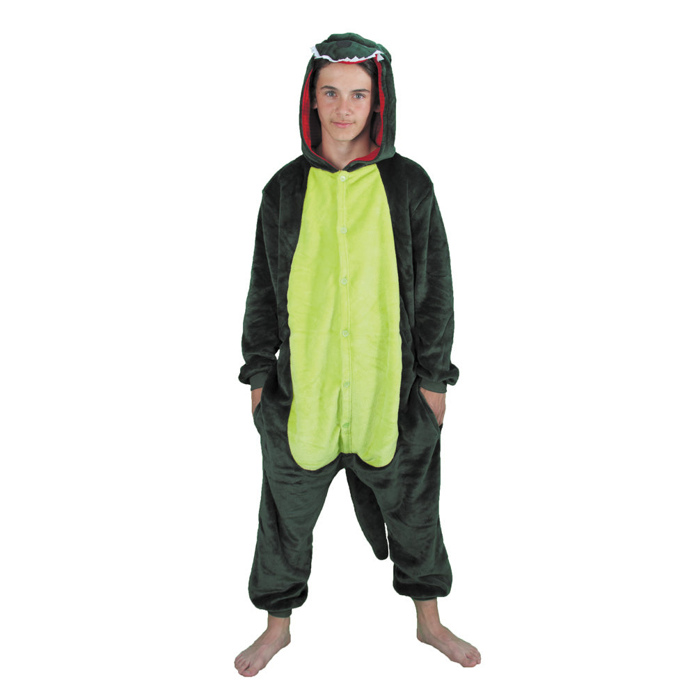 COSTUME KIGURUMI DINO VERT ENFANT T 11/14 ANS