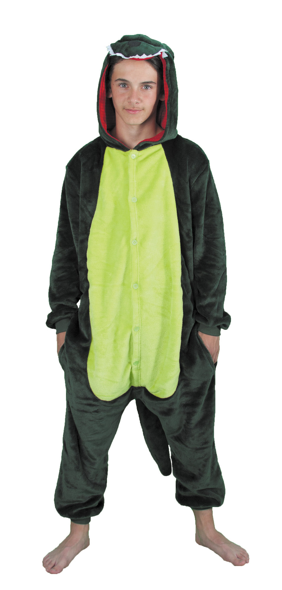 COSTUME KIGURUMI DINO VERT ENFANT T 11/14 ANS