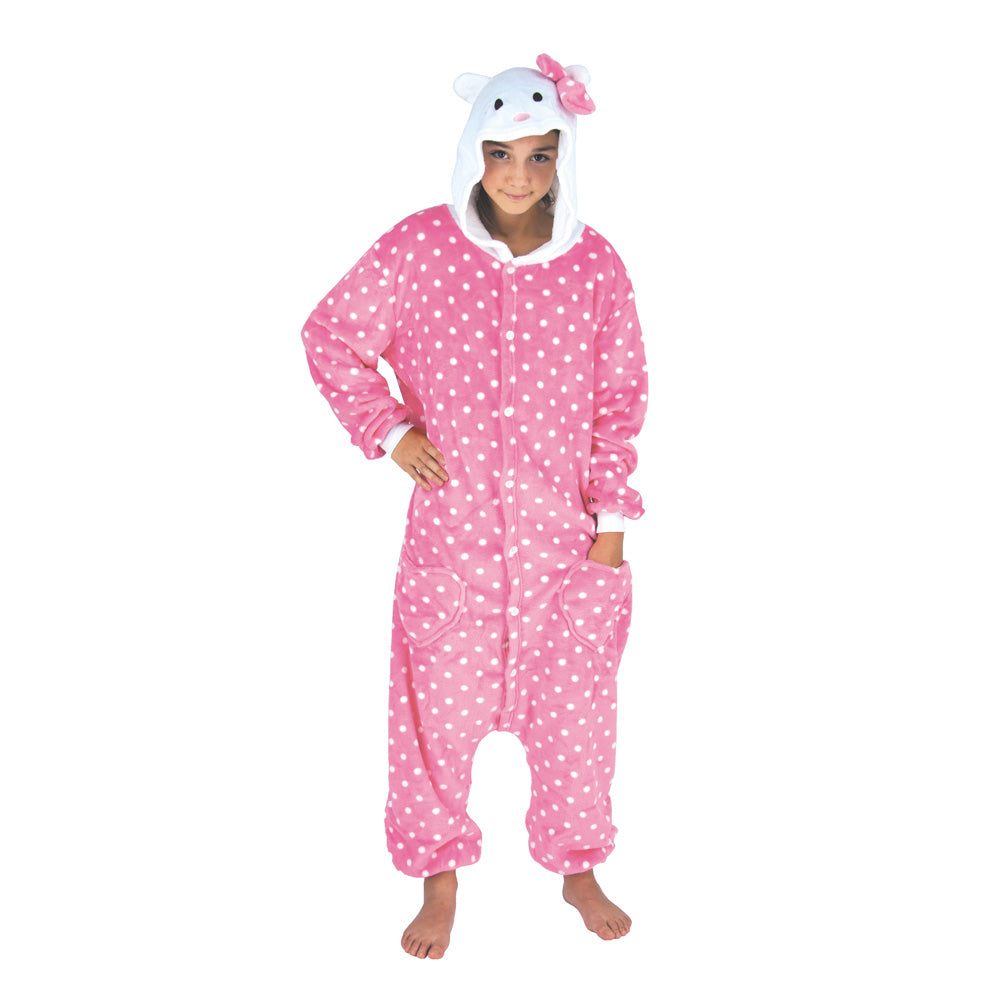 COSTUME KIGURUMI CHAT ROSE ENFANT T 11/14 ANS