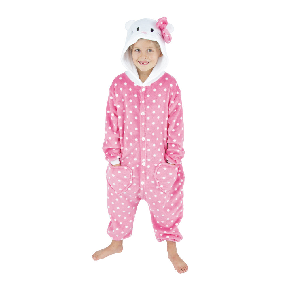 COSTUME KIGURUMI CHAT ROSE ENFANT T 4/6ANS