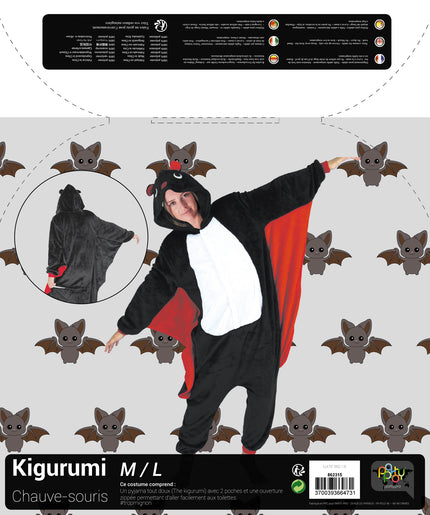 COSTUME KIGURUMI CHAUVE SOURIS ADULTE