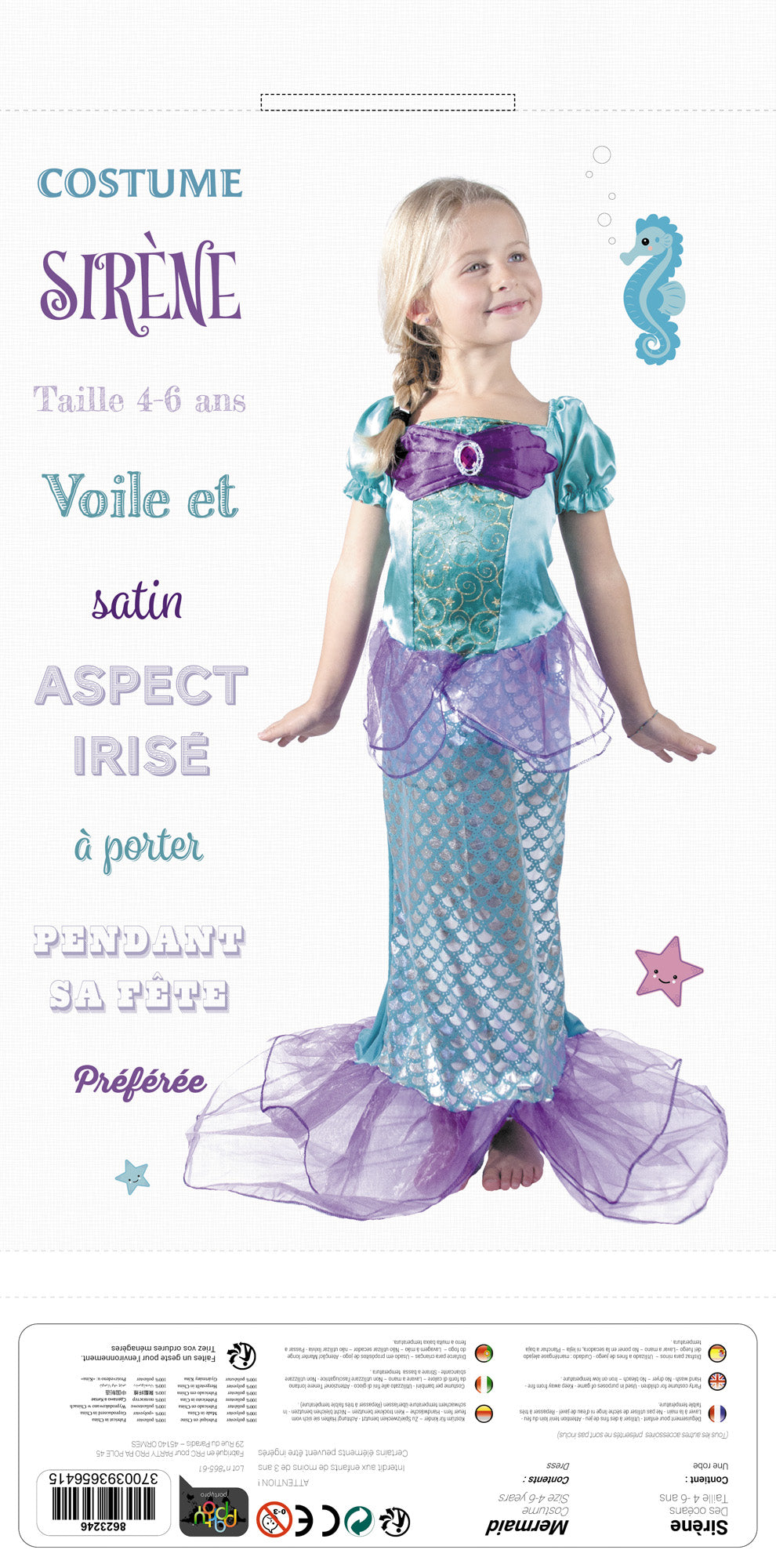 COSTUME SIRENE 4-6 ANS