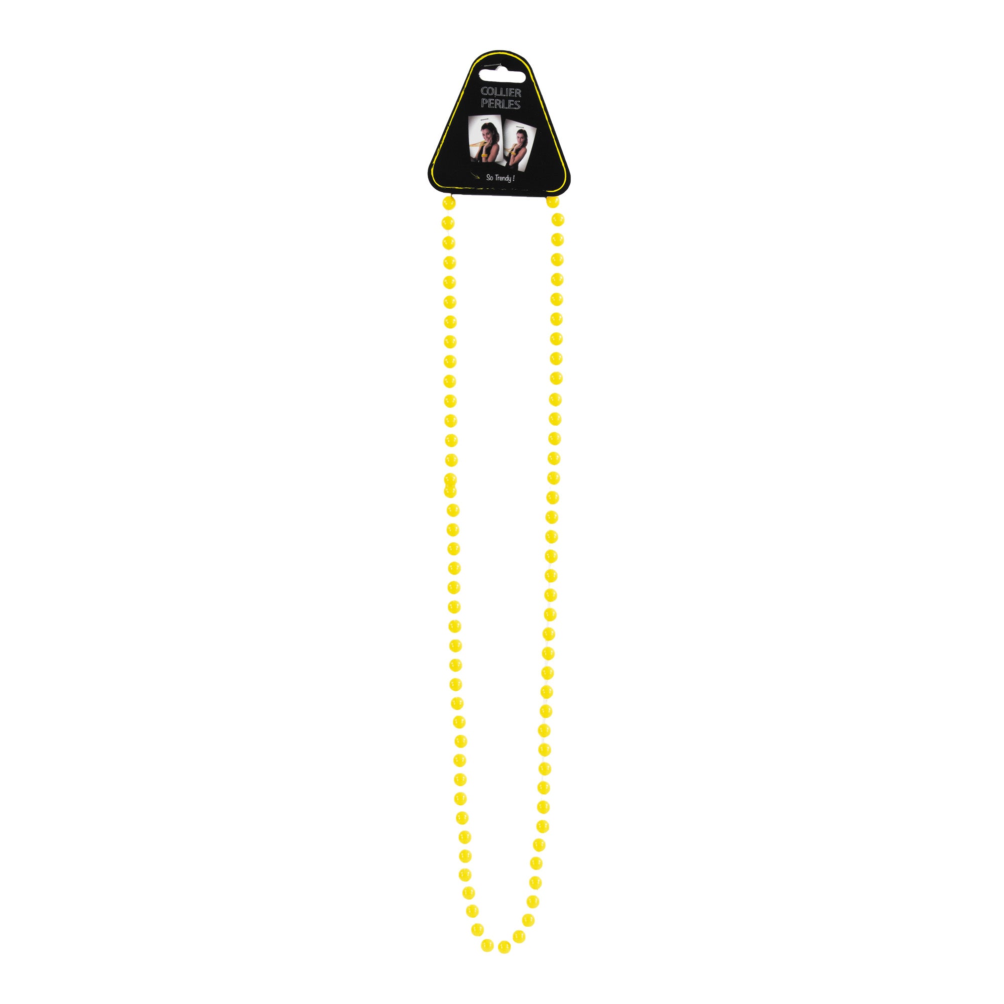 COLLIER PERLES JAUNE