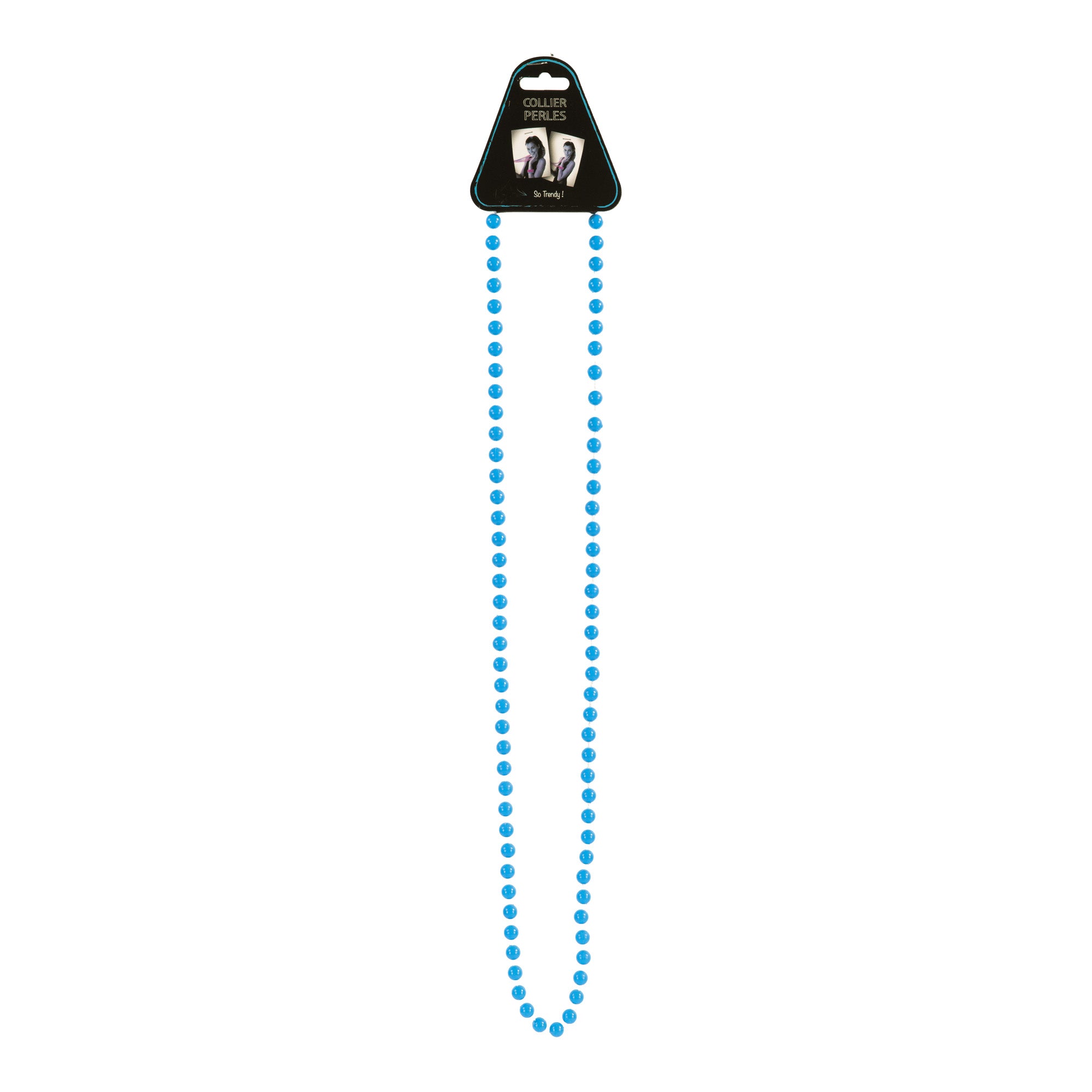 COLLIER PERLES BLEU