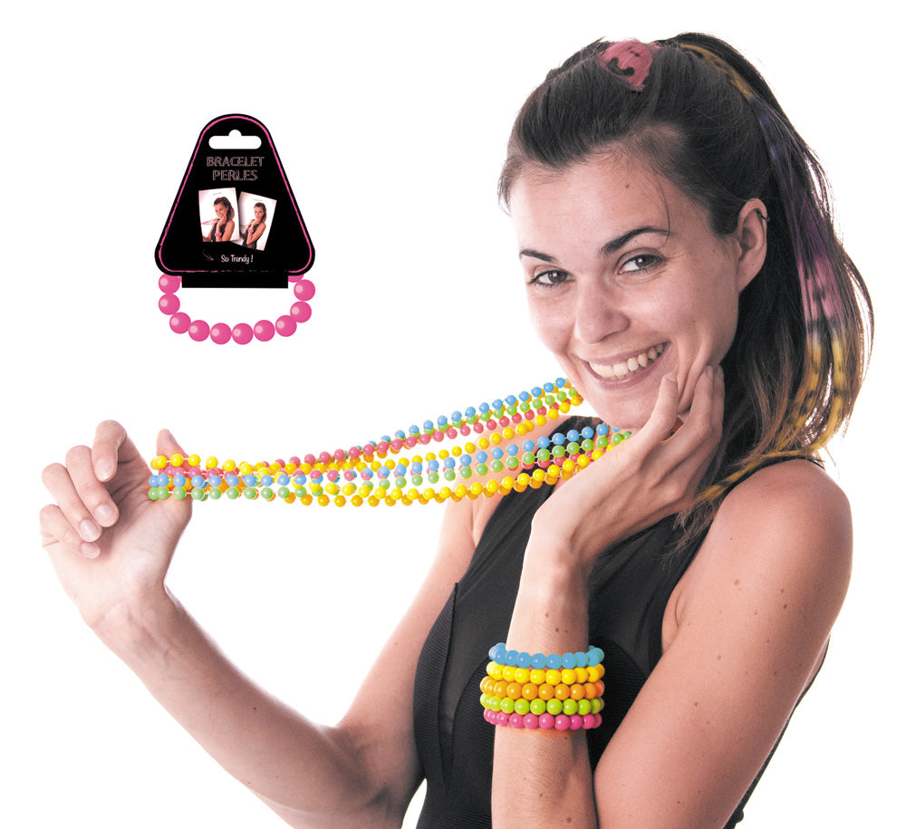 BRACELET PERLES ROSE