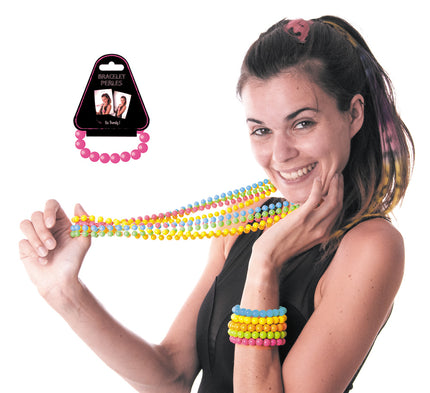 BRACELET PERLES ROSE