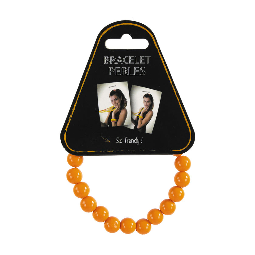BRACELET PERLES ORANGE