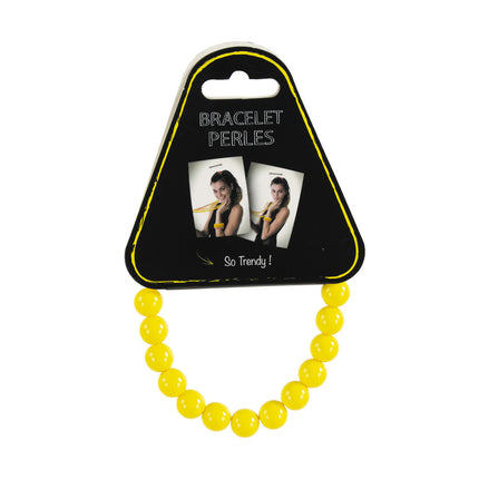 BRACELET PERLES JAUNE