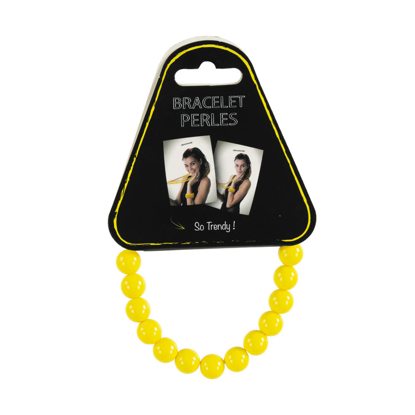BRACELET PERLES JAUNE