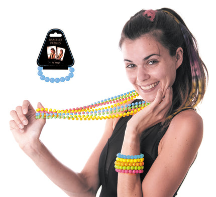 BRACELET PERLES BLEU