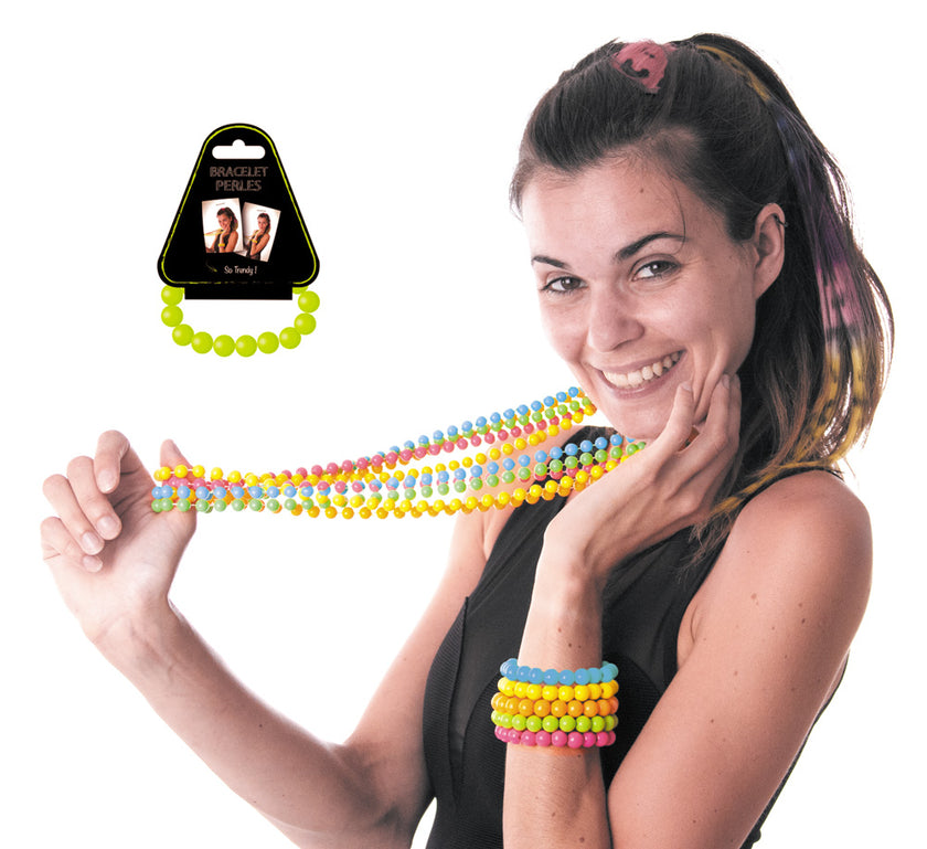 BRACELET PERLES VERT