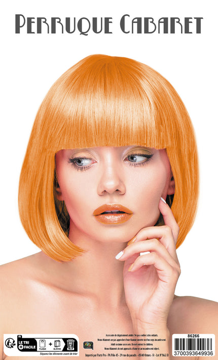 PERRUQUE CABARET ORANGE NEON
