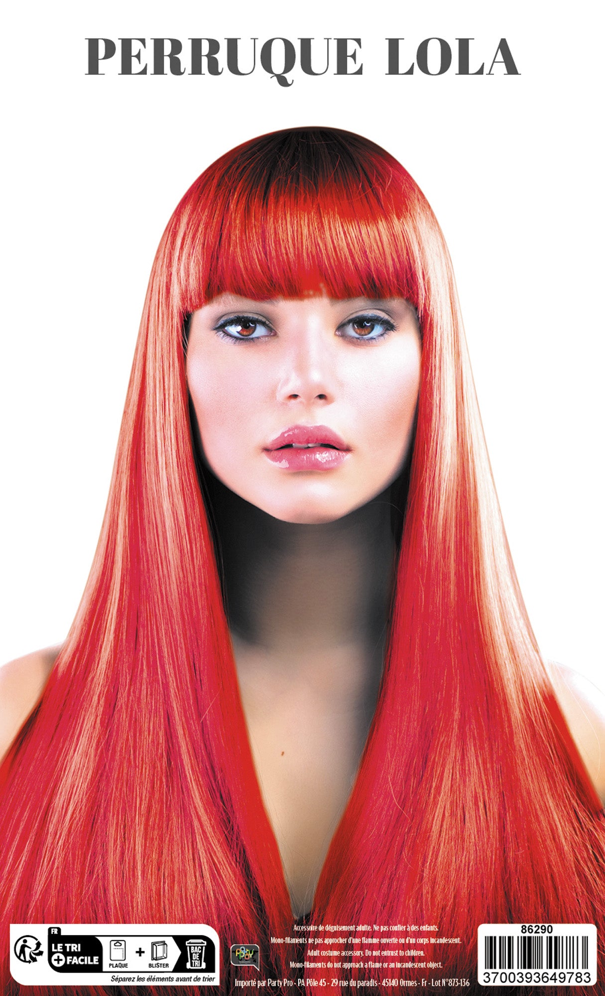 PERRUQUE LOLA ROUGE NEON