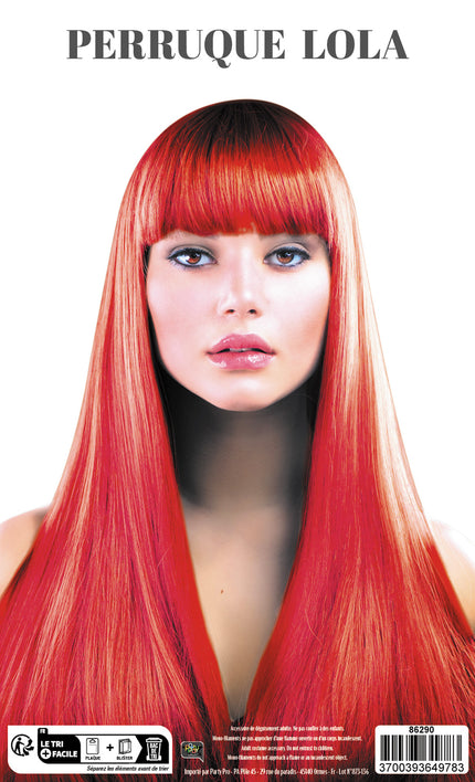 PERRUQUE LOLA ROUGE NEON