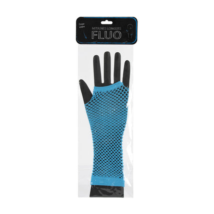MITAINES LONGUES FLUO BLEUES