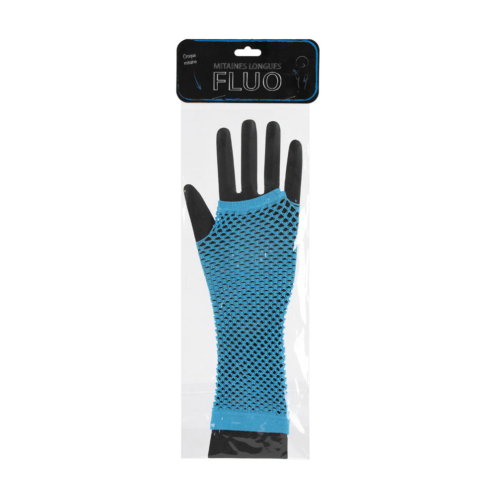 MITAINES LONGUES FLUO BLEUES
