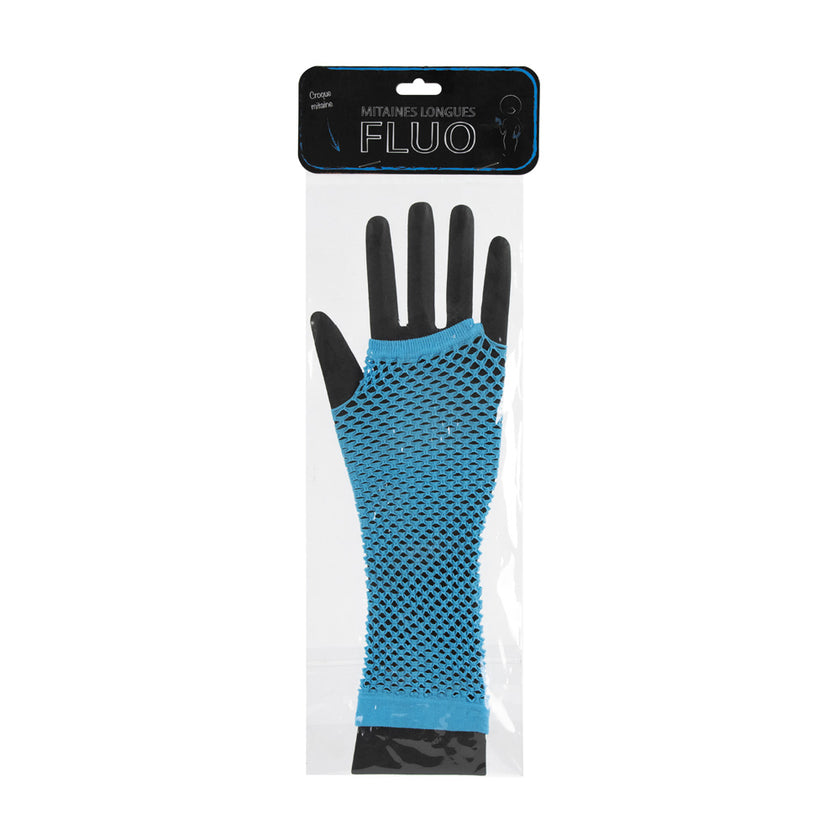 MITAINES LONGUES FLUO BLEUES