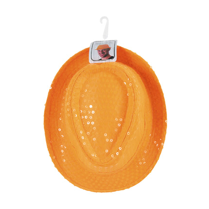 BORSALINO SEQUIN NEON ORANGE