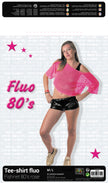 TEE-SHIRT FISHNET 80'S ROSE FLUO