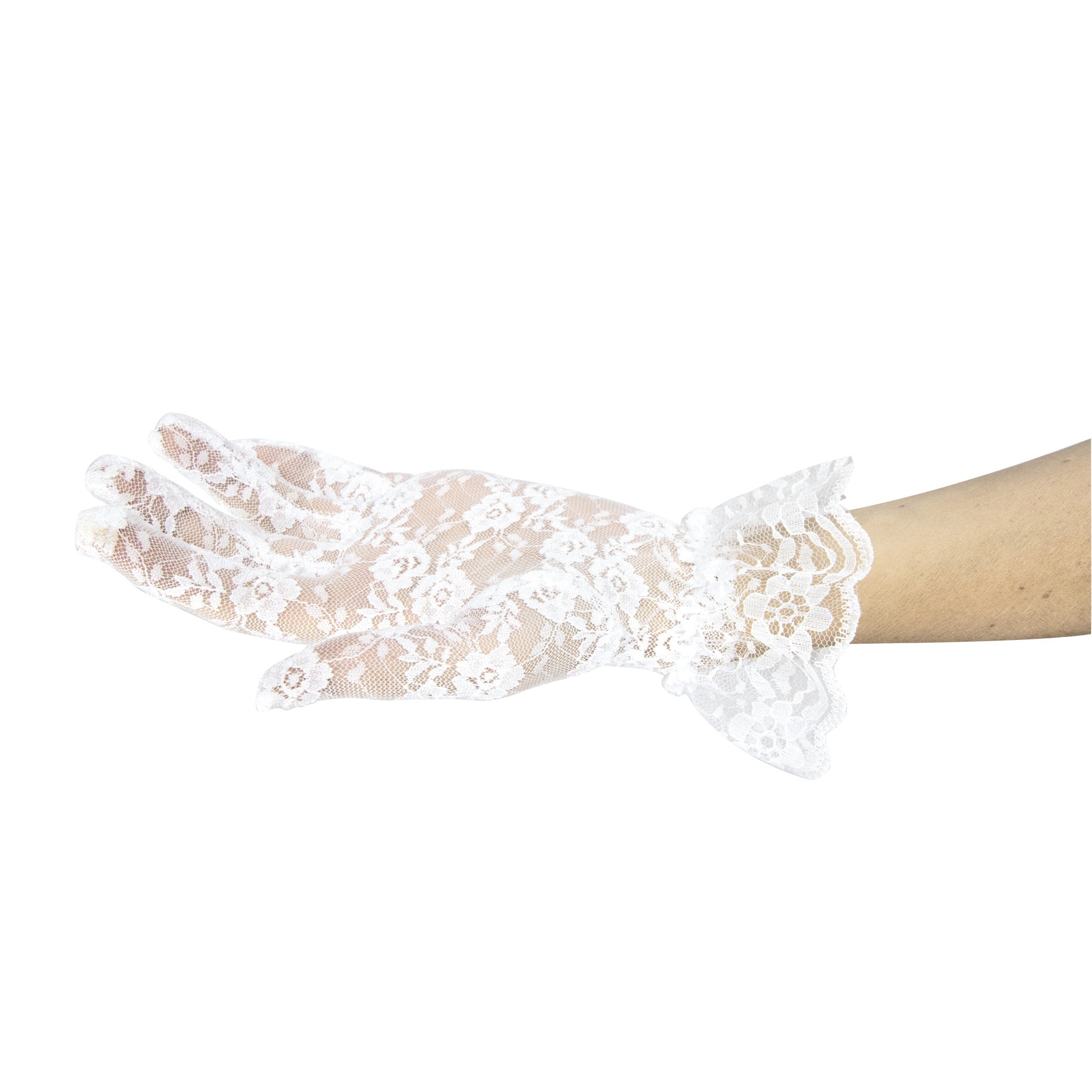 GANTS BLANCS COURTS EN DENTELLE