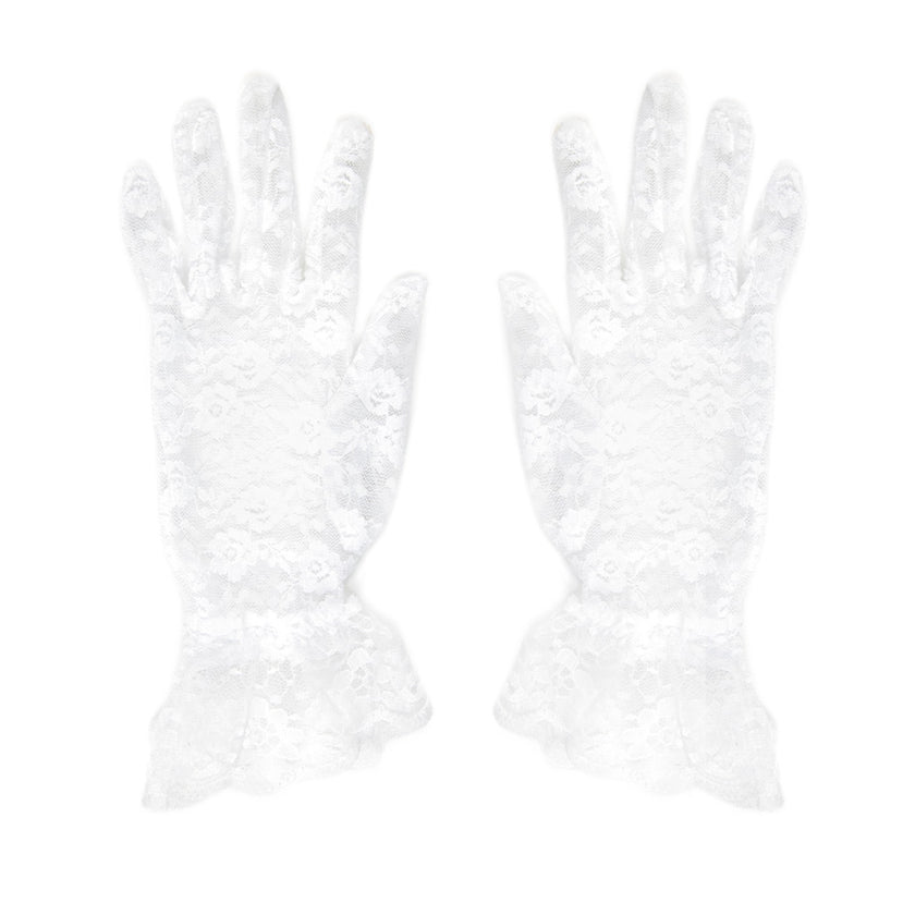 GANTS BLANCS COURTS EN DENTELLE