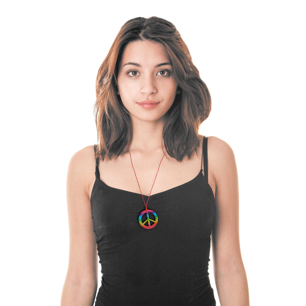 PENDENTIF PEACE MULTICOLORE 5CM