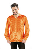 CHEMISE DISCO SATIN ORANGE XL