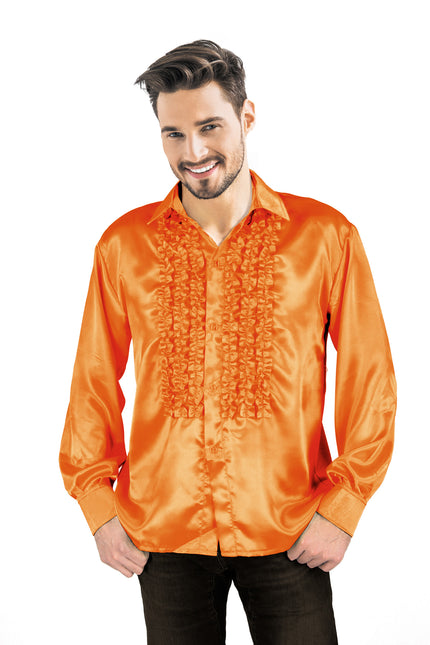 CHEMISE DISCO SATIN ORANGE XL