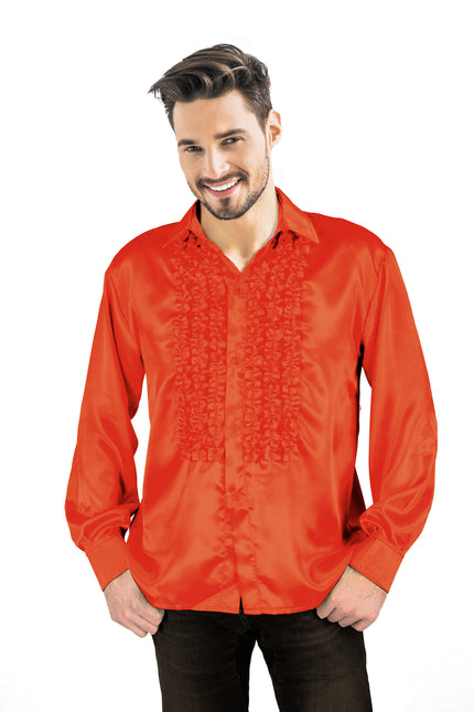 CHEMISE DISCO SATIN ROUGE