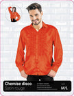CHEMISE DISCO SATIN ROUGE XL