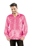 CHEMISE DISCO SATIN ROSE XL