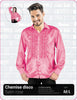 CHEMISE DISCO SATIN ROSE XL