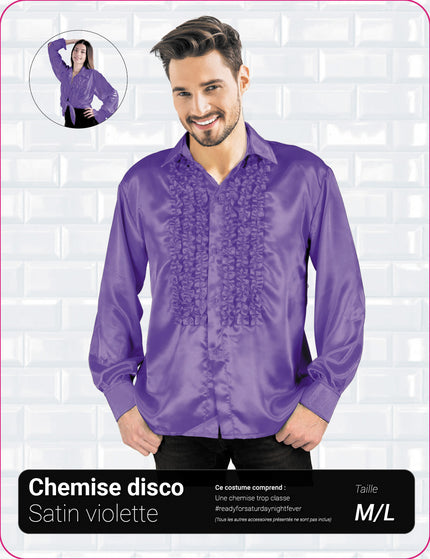 CHEMISE DISCO SATIN VIOLET