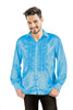 CHEMISE DISCO SATIN TURQUOISE XL