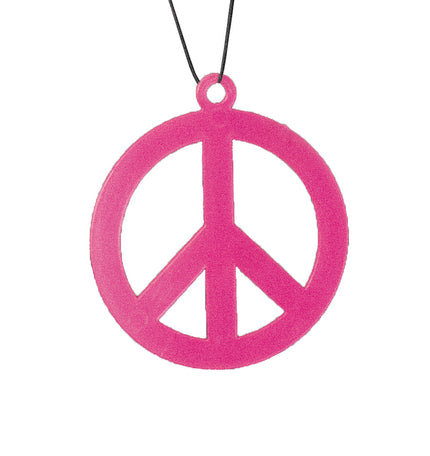 PENDENTIF HIPPIE ROSE FLUO 8.5 CM