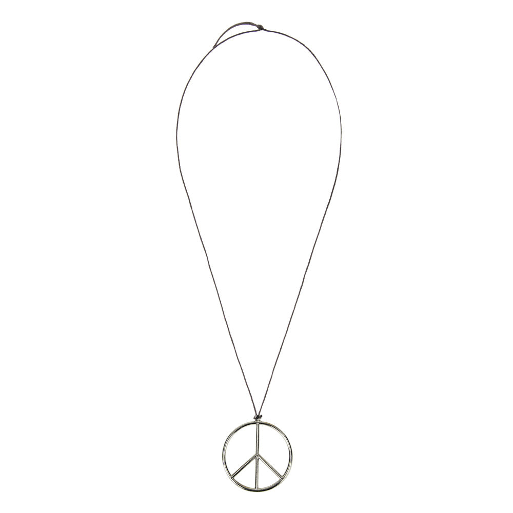 PENDENTIF HIPPIE ARGENTE 6.5CM