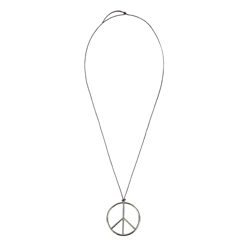 PENDENTIF HIPPIE ARGENTE 6.5CM