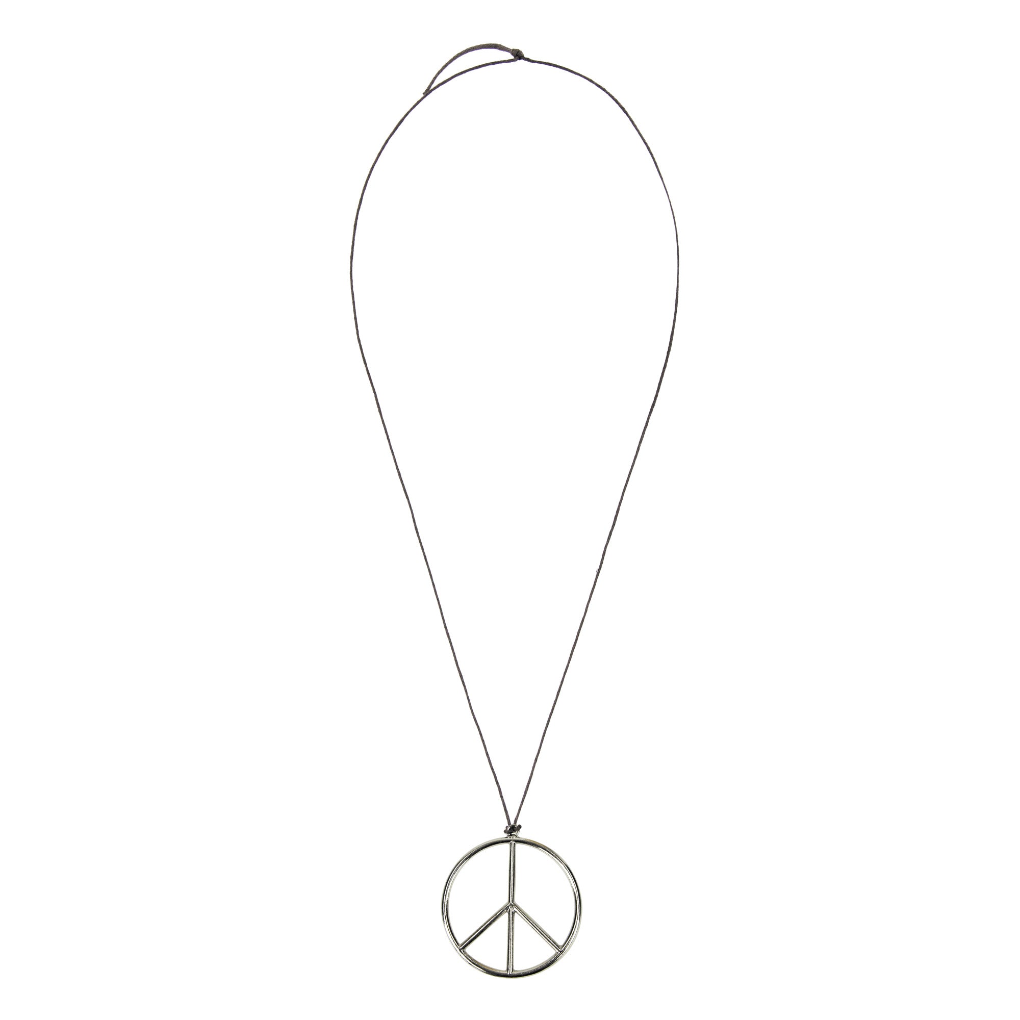 PENDENTIF HIPPIE ARGENTE 6.5CM