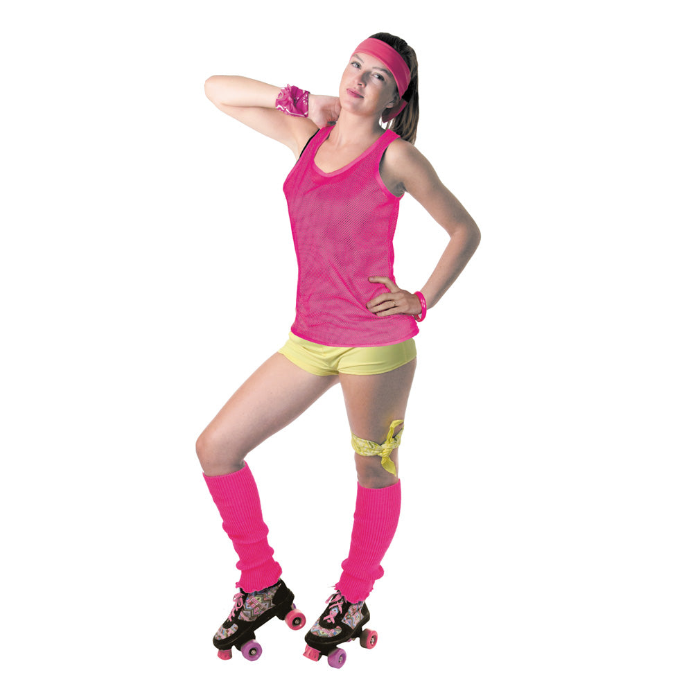 DEBARDEUR FISHNET 80'S ROSE FLUO TAILLE L