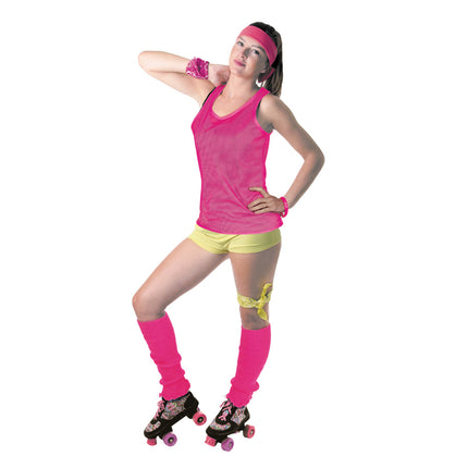 DEBARDEUR FISHNET 80'S ROSE FLUO TAILLE L