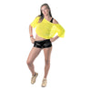 TEE-SHIRT FISHNET 80'S JAUNE FLUO