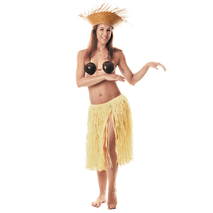 JUPE HAWAI RAFFIA NATUREL 60CM
