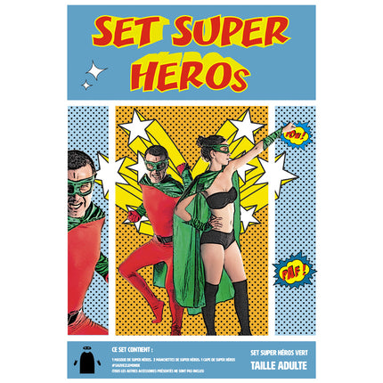 SET SUPER HEROS VERT 3PCS