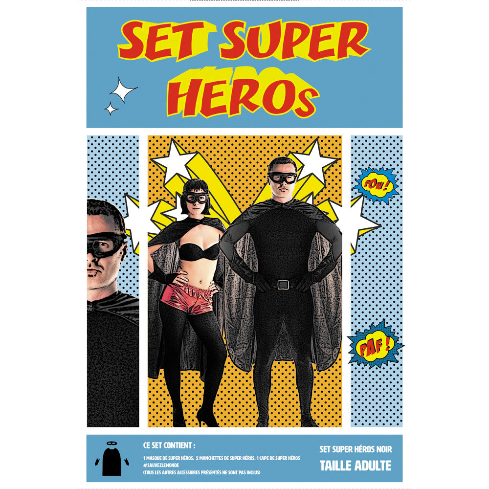 SET SUPER HEROS NOIR 3 PCS