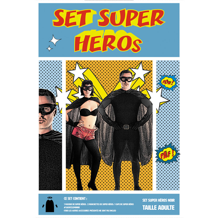 SET SUPER HEROS NOIR 3 PCS
